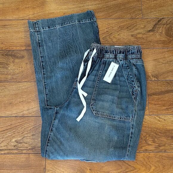 Lane Bryant Pull On Mid Rise Torn Wide Leg Jeans Plussize 14 NWT - Picture 6 of 14